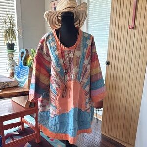Magnolia Pearl Multicolor Patchwork Tunic